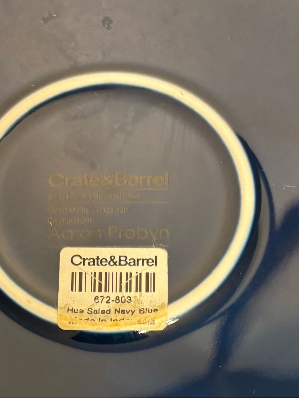 Crate & Barrel Blue Ceramic Salad Plates - Set of 2 - Picture 4 of 5
